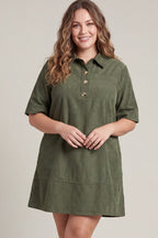 Corduroy Button Dress