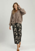Mocha Contrast Trim Cardigan