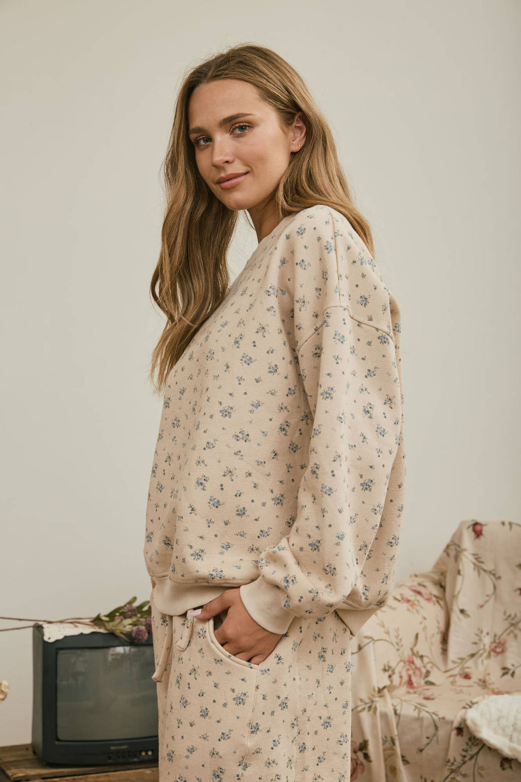 Ditsy Floral Boxy Crewneck
