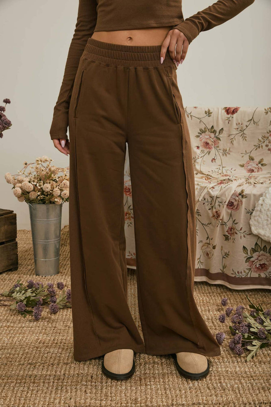 Side Panel Knit Lounge Pants